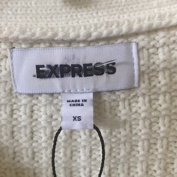 “Express” ivory, textured, embellished button sweater/blazer; size XS; NWOT - Picture 12 of 13